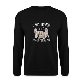 Irish Soft Coated Wheaten Terrier - Unisex Pullover - Schwarz - Vorne - Alina (178cm) & Michal (187cm)