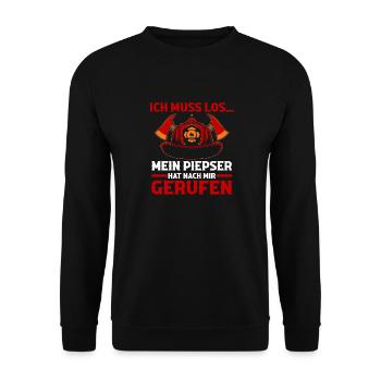 Feuerwehrmann Feuerwehr - Unisex Pullover - Schwarz - Vorne - Alina (178cm) & Michal (187cm)
