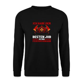 Feuerwehrmann Feuerwehr - Unisex Pullover - Schwarz - Vorne - Alina (178cm) & Michal (187cm)