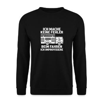 Feuerwehrmann Feuerwehr - Unisex Pullover - Schwarz - Vorne - Alina (178cm) & Michal (187cm)