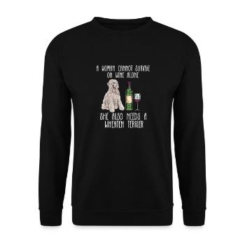 Irish Soft Coated Wheaten Terrier - Unisex Pullover - Schwarz - Vorne - Alina (178cm) & Michal (187cm)