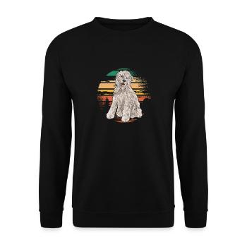 Irish Soft Coated Wheaten Terrier - Unisex Pullover - Schwarz - Vorne - Alina (178cm) & Michal (187cm)