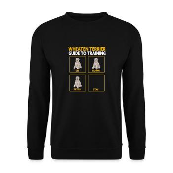 Irish Soft Coated Wheaten Terrier - Unisex Pullover - Schwarz - Vorne - Alina (178cm) & Michal (187cm)