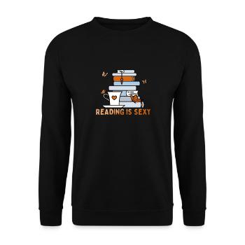 La lecture est sexy amoureux des livres introverti - Sweat-shirt Unisexe - noir - Devant - Alina (178cm) & Michal (187cm)