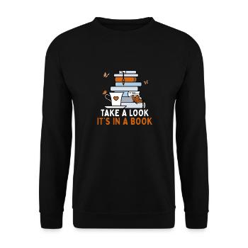 Jetez un coup d’œil à ses citations de lecture de livres - Sweat-shirt Unisexe - noir - Devant - Alina (178cm) & Michal (187cm)
