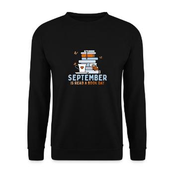 September Ist Der Tag Des Buches Leseteam - Unisex Pullover - Schwarz - Vorne - Alina (178cm) & Michal (187cm)