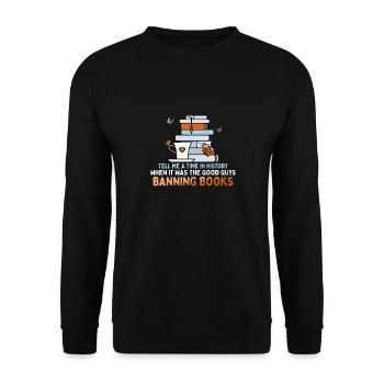 Citations de lecture amusantes Rat de bibliothèque Les bons gars - Sweat-shirt Unisexe - noir - Devant - Alina (178cm) & Michal (187cm)
