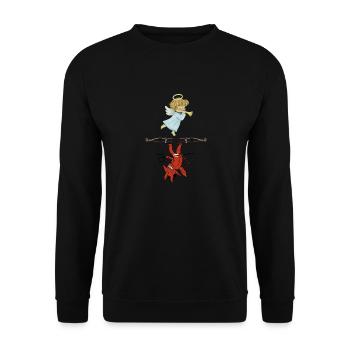 Angel vs Devil - Unisex Sweatshirt - black - Front - Alina (178cm) & Michal (187cm)