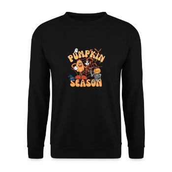 Kürbis-Saison - Unisex Pullover - Schwarz - Vorne - Alina (178cm) & Michal (187cm)