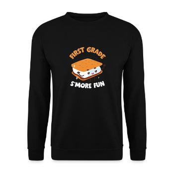Funny First Grade Is Smore Fun Cute Kids Marshmall - Unisex Sweatshirt - black - Front - Alina (178cm) & Michal (187cm)