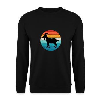 Retro vintage Goat Tee - Animal Goats Lover - Unisex Sweatshirt - black - Front - Alina (178cm) & Michal (187cm)