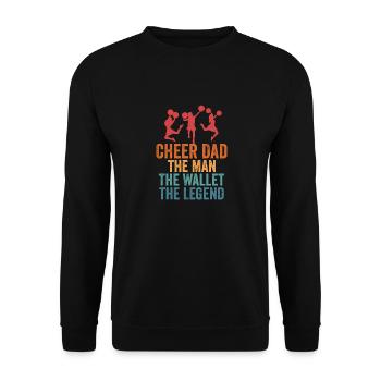 Cheer Dad The Man The Wallet The Legend Cheerleadi - Unisex Pullover - Schwarz - Vorne - Alina (178cm) & Michal (187cm)