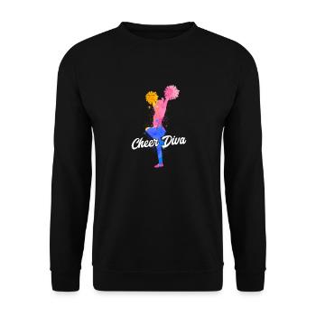 Cheer Diva Cheerleader Cheerleading - Unisex Pullover - Schwarz - Vorne - Alina (178cm) & Michal (187cm)