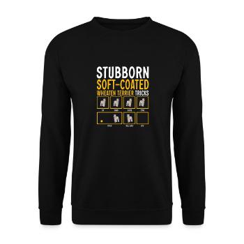Irish Soft Coated Wheaten Terrier - Unisex Pullover - Schwarz - Vorne - Alina (178cm) & Michal (187cm)