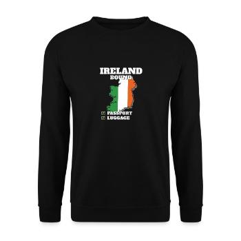 Ireland Bound Country Travel Irish Flag Vacation - Unisex Pullover - Schwarz - Vorne - Alina (178cm) & Michal (187cm)