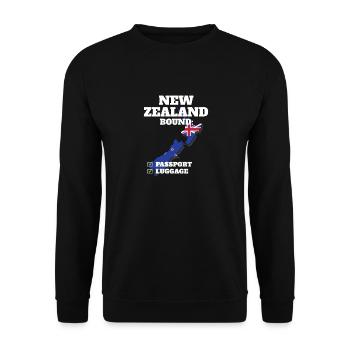 New Zealand Bound Country Travel Kiwi Flag - Unisex Sweatshirt - black - Front - Alina (178cm) & Michal (187cm)