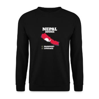 Népal Bound Country Travel Vacances drapeau népalais - Sweat-shirt Unisexe - noir - Devant - Alina (178cm) & Michal (187cm)