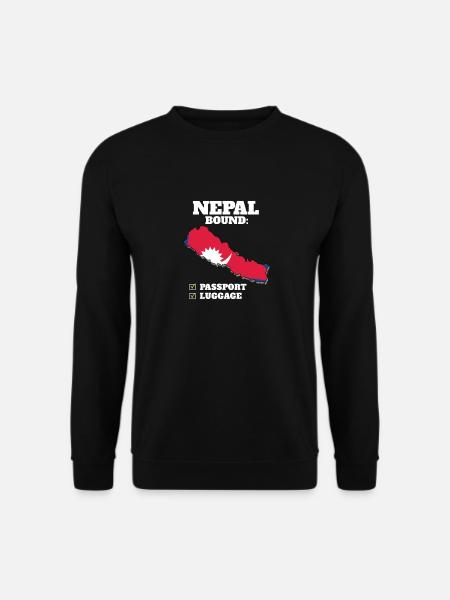 Népal Bound Country Travel Vacances drapeau népalais - Sweat-shirt Unisexe - noir