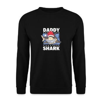 Daddy Shark Weihnachtsmann Weihnachten Familie - Unisex Pullover - Schwarz - Vorne - Alina (178cm) & Michal (187cm)
