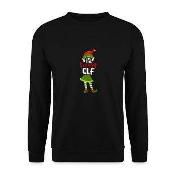 I'm the Naughty Elf Funny Family Fitting - Unisex Sweatshirt - black - Front - Alina (178cm) & Michal (187cm)