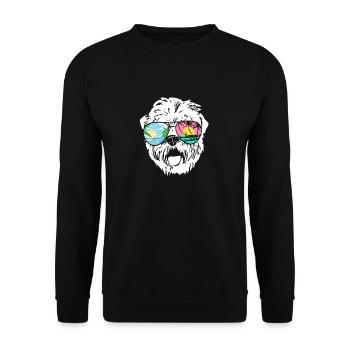 Irish Soft Coated Wheaten Terrier - Unisex Pullover - Schwarz - Vorne - Alina (178cm) & Michal (187cm)