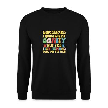 Éducateur d’enseignants en garderie - Sweat-shirt Unisexe - noir - Devant - Alina (178cm) & Michal (187cm)