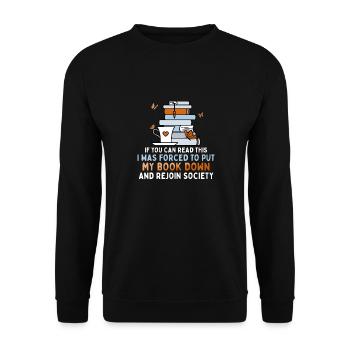 Ich Bringe Kindern Das Lesen Bei - Unisex Pullover - Schwarz - Vorne - Alina (178cm) & Michal (187cm)