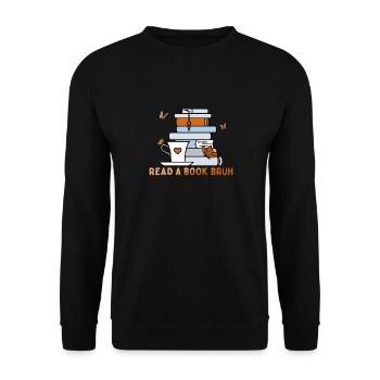 Read a book Bruh National Book Day Bookworm - Unisex Sweatshirt - black - Front - Alina (178cm) & Michal (187cm)