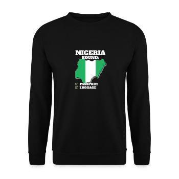 Nigeria Bound Country Travel Nigerian Flag - Unisex Sweatshirt - black - Front - Alina (178cm) & Michal (187cm)