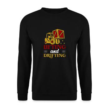 Lifting And Drifting Forklift Forklifter Driver - Unisex Pullover - Schwarz - Vorne - Alina (178cm) & Michal (187cm)