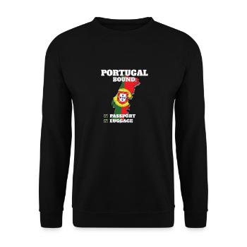 Portugal Bound Country Travel Portuguese Flag - Unisex Pullover - Schwarz - Vorne - Alina (178cm) & Michal (187cm)