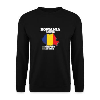 Roumanie Pays à destination Voyage Drapeau roumain - Sweat-shirt Unisexe - noir - Devant - Alina (178cm) & Michal (187cm)