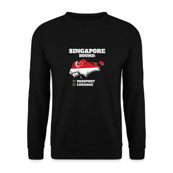 Singapour Bound Country Travel Drapeau singapourien - Sweat-shirt Unisexe - noir - Devant - Alina (178cm) & Michal (187cm)