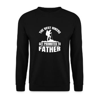 Wandern Bergwandern Wanderung Bergwanderer - Unisex Pullover - Schwarz - Vorne - Alina (178cm) & Michal (187cm)
