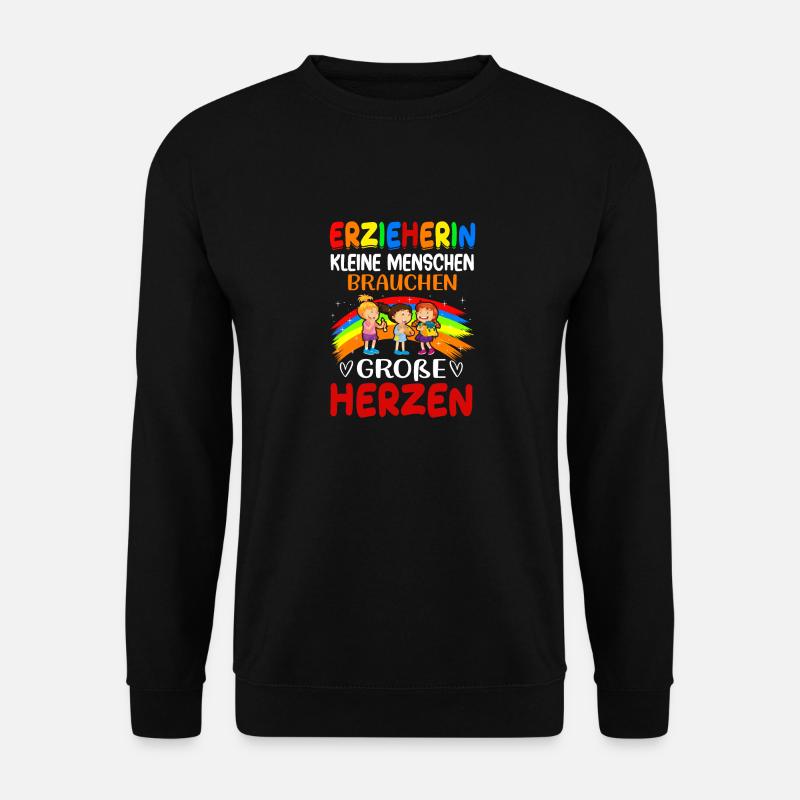 Erzieherin Abschiedsgeschenk Herz - Unisex Pullover - Schwarz