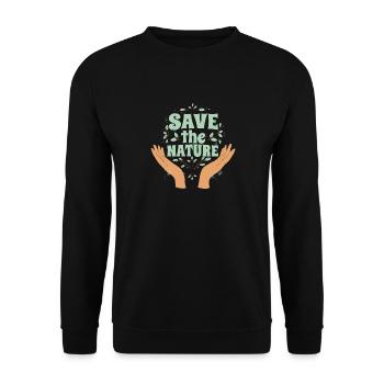 Sauver la pollution de la nature - Sweat-shirt Unisexe - noir - Devant - Alina (178cm) & Michal (187cm)