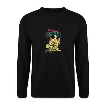 Meowy Weihnachten Catmas Katze niedlich Kätzchen - Unisex Pullover - Schwarz - Vorne - Alina (178cm) & Michal (187cm)