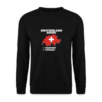 Switzerland Bound Country Travel Swiss Flag - Unisex Pullover - Schwarz - Vorne - Alina (178cm) & Michal (187cm)