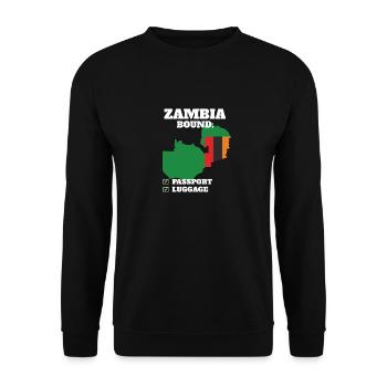 Zambia Bound Country Travel Zambian Flag Vacation - Unisex Sweatshirt - black - Front - Alina (178cm) & Michal (187cm)