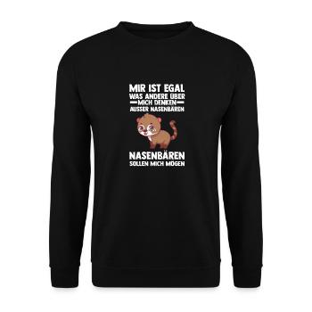 Nasenbär - Unisex Pullover - Schwarz - Vorne - Alina (178cm) & Michal (187cm)