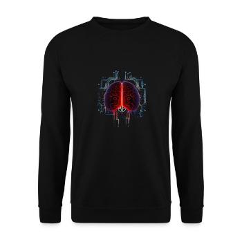 KI Gehirn Maschinelles Lernen Deep Artificial - Unisex Pullover - Schwarz - Vorne - Alina (178cm) & Michal (187cm)