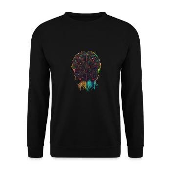 AI Artificial Intelligence Human Electric Brain - Unisex Sweatshirt - black - Front - Alina (178cm) & Michal (187cm)