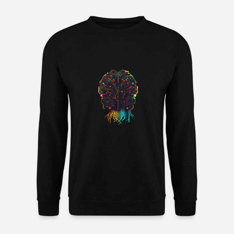 KI Künstliche Intelligenz Menschliches elektrisches Gehirn - Unisex Pullover - Schwarz