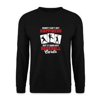 Hommes Trader Argent ne peut pas acheter le bonheur Mais acheter Baseba - Sweat-shirt Unisexe - noir - Devant - Alina (178cm) & Michal (187cm)