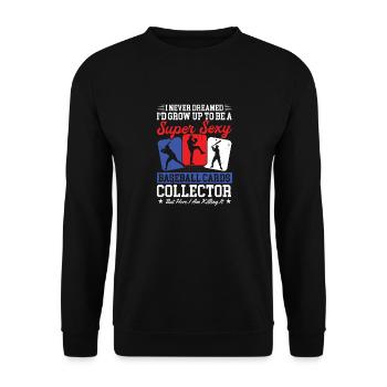 Super Sexy Baseball Cards Collector Funny Trader W - Unisex Pullover - Schwarz - Vorne - Alina (178cm) & Michal (187cm)
