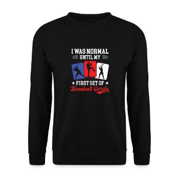 Trader Funny Normal Until My First Set Of Baseball - Unisex Sweatshirt - black - Front - Alina (178cm) & Michal (187cm)