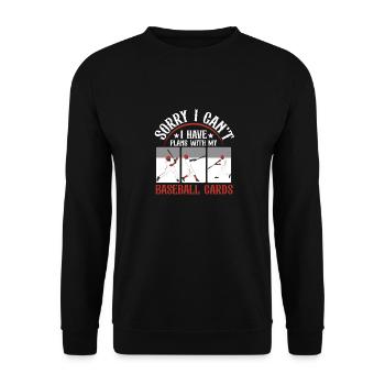 Funny I Have Plans With My Baseball Cards Collecto - Unisex Sweatshirt - black - Front - Alina (178cm) & Michal (187cm)