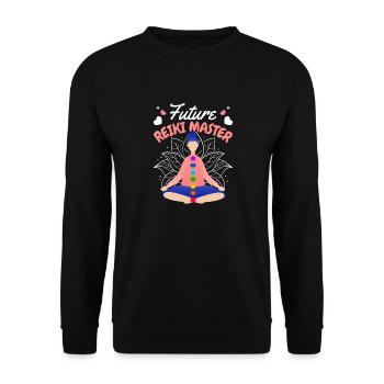Future Reiki Master Geschenk - Unisex Pullover - Schwarz - Vorne - Alina (178cm) & Michal (187cm)
