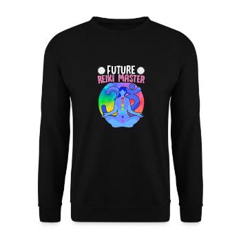 Future Reiki Master Japan Heilkunst - Unisex Pullover - Schwarz - Vorne - Alina (178cm) & Michal (187cm)