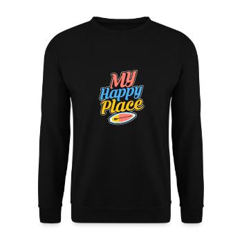My Happy Place Stand Up Paddling Board - Unisex Sweatshirt - black - Front - Alina (178cm) & Michal (187cm)